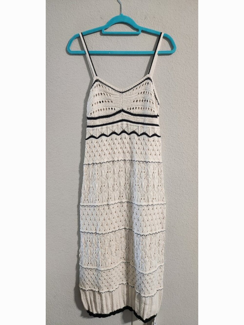 Commense NWT Paros Crochet Eyelet See Through Midi Dress Off-white size medium - Picture 2 of 7